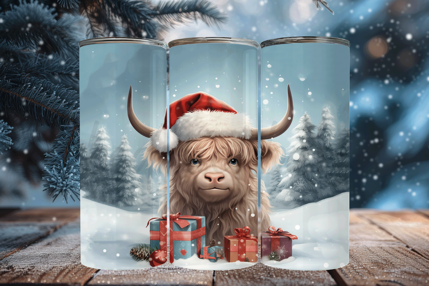 ChristmasHighlandCow